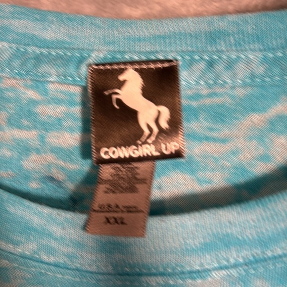 Y2K style cowgirl up burnout t shirt XXL blue - Picture 2 of 6